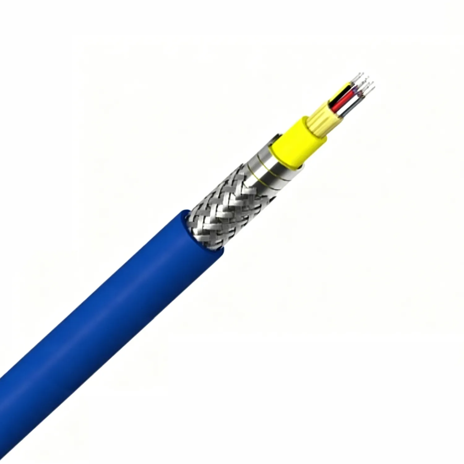 Armored indoor fiber cable GJSFJV with stainless steel spiral armor