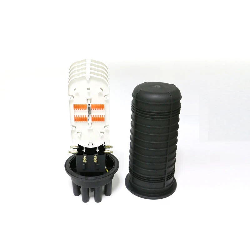 Dome splice closure 24 core with splice trays open