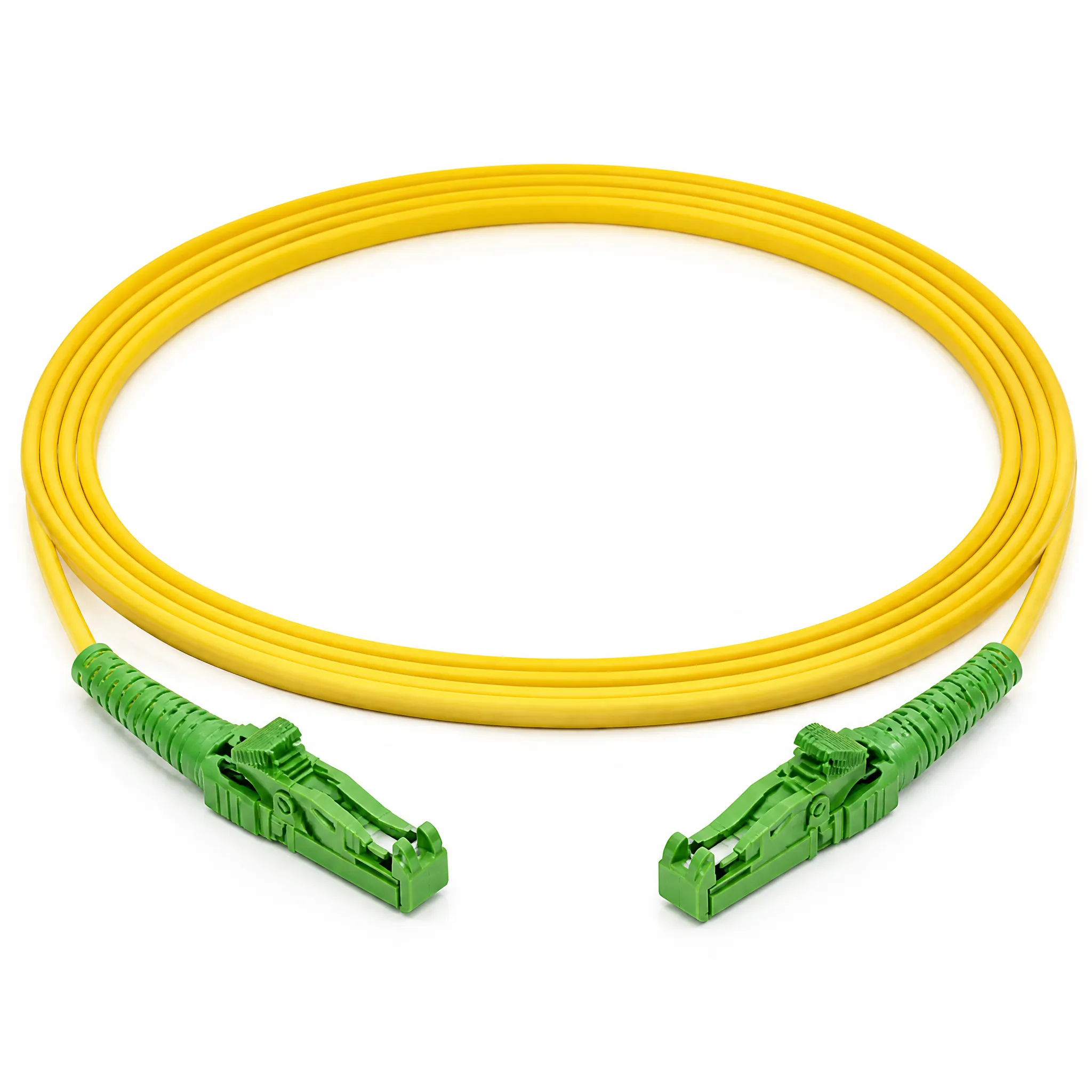 E2000 fiber optic patch cord with spring-loaded shutter