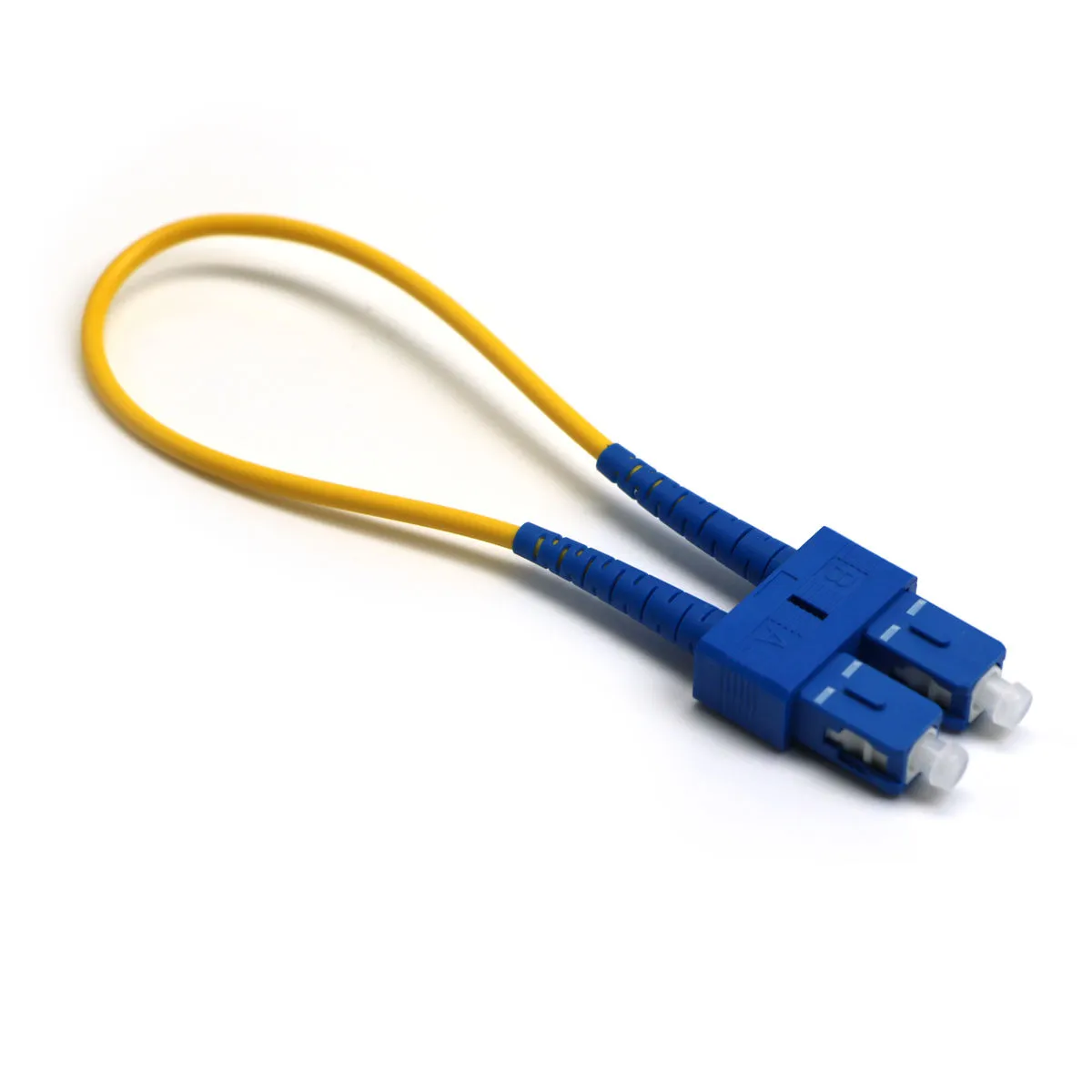 Fiber optic loopback patch cord for transceiver testing