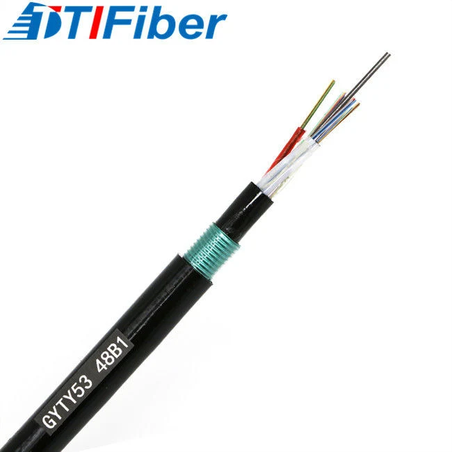 GYFTY53 non-metallic core armored fiber optic cable cross-section