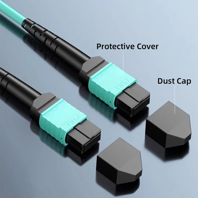 MPO to LC single mode OS2 breakout cable with yellow fan-out legs