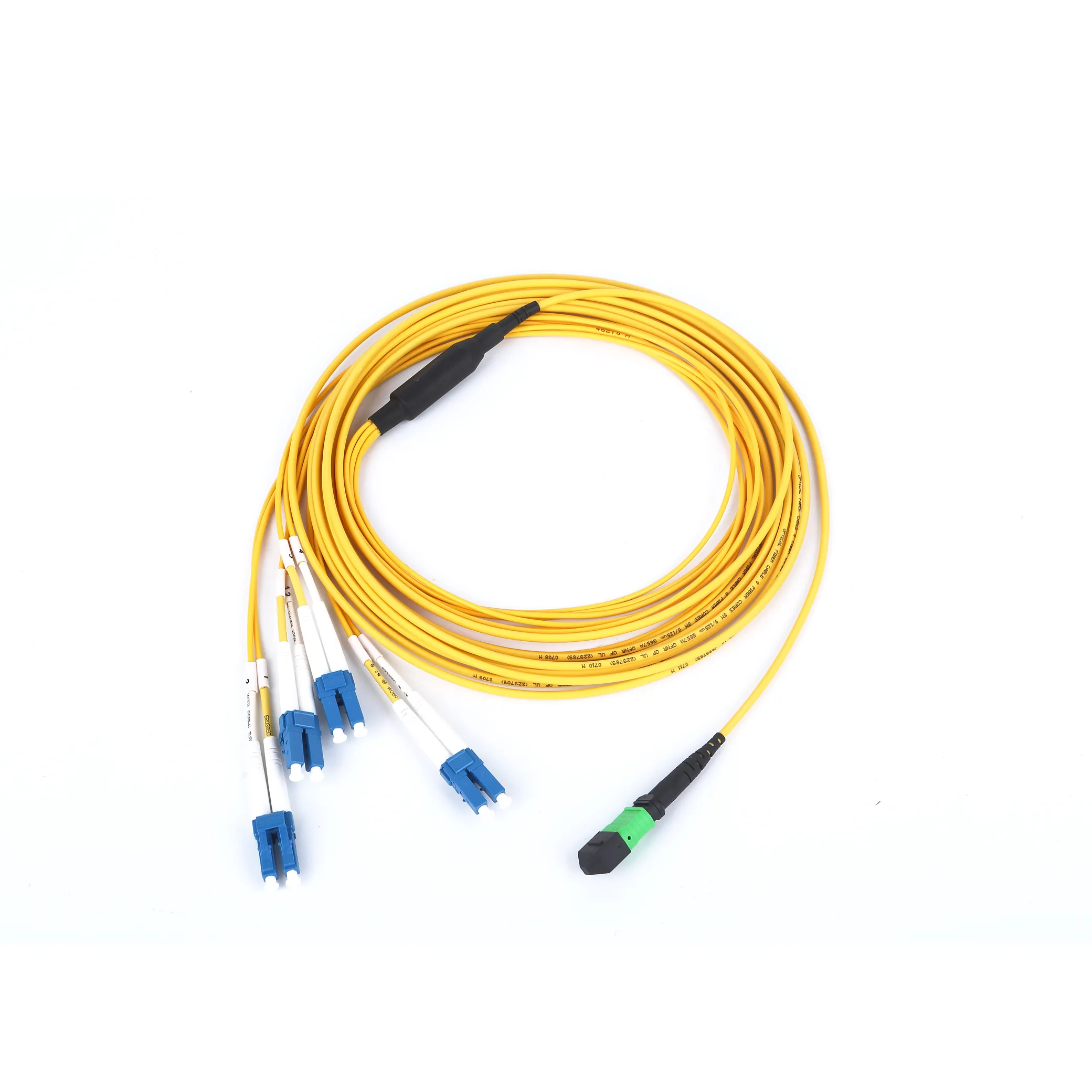 MPO to LC single mode OS2 breakout patch cord fan-out cable